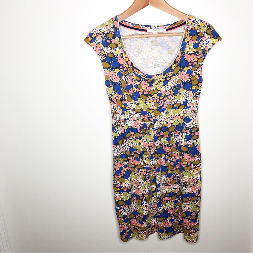 Boden Floral Print Jersey Cap Sleeve Dress Size 4